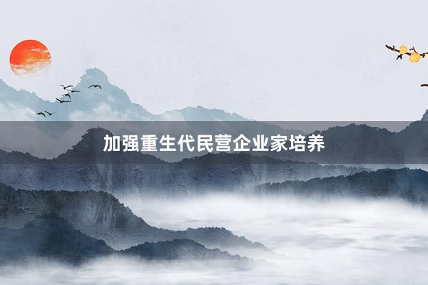 加强重生代民营企业家培养