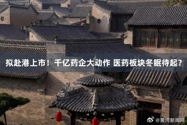 拟赴港上市！千亿药企大动作 医药板块冬眠待起？